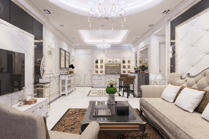 Mẫu thiết kế phòng khách chung cư cao cấp là sự kết hợp hài hòa của nét đẹp hiện đại trẻ trung khỏe khoắn cộng với sự mềm mại sang trọng của phong cách nội thất cổ điển Ngắm nhìn các mẫu trang trí phòng khách sang trọng và tiện nghi
