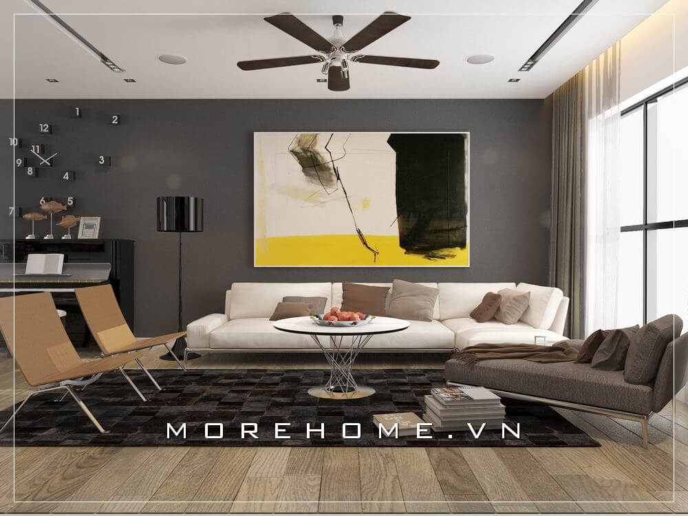 Thiết kế nội thất phòng khách hiện đại, trẻ trung và sang trọng cho nhà chung cư