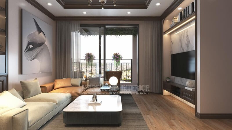 Mẫu thiết kế phòng khách chung cư phong cách hiện đại Thiết kế nội thất