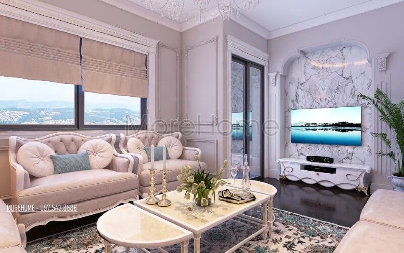 Mang thêm luồng gió mới vào trong các mẫu thiết kế nội thất, kiến trúc sư Morehome đã mang lại cho gia chủ tại chung cư Ruby Tower một không gian nội thất phòng khách độc đáo, mới lạ nhưng không kém phần tiện nghi và sang trọng. Thu hút bởi các mẫu bố trí phòng khách đa phong cách