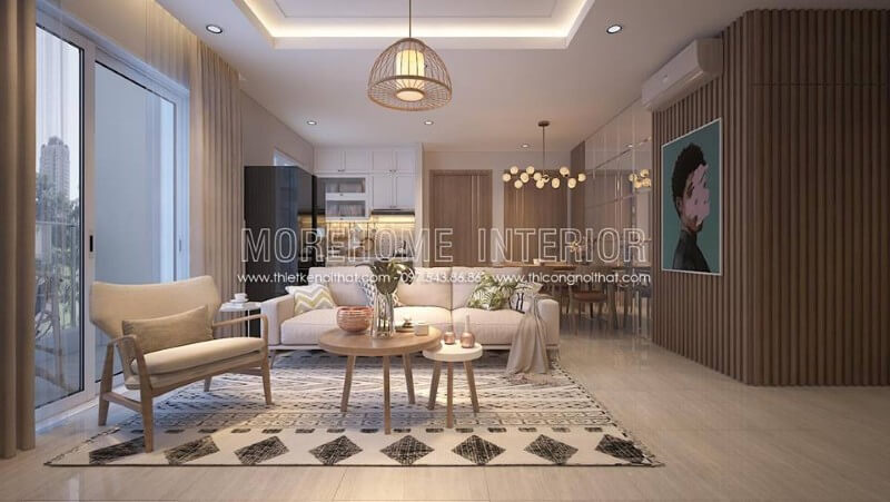 Trang trí nội thất phòng khách hiện đại với gam màu nâu sữa ấm áp Thu hút bởi các mẫu bố trí phòng khách đa phong cách