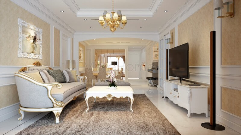 Thiết kế nội thất phòng khách chung cư tân cổ điển mang vẻ đẹp quý phái, sang trọng Thu hút bởi các mẫu bố trí phòng khách đa phong cách